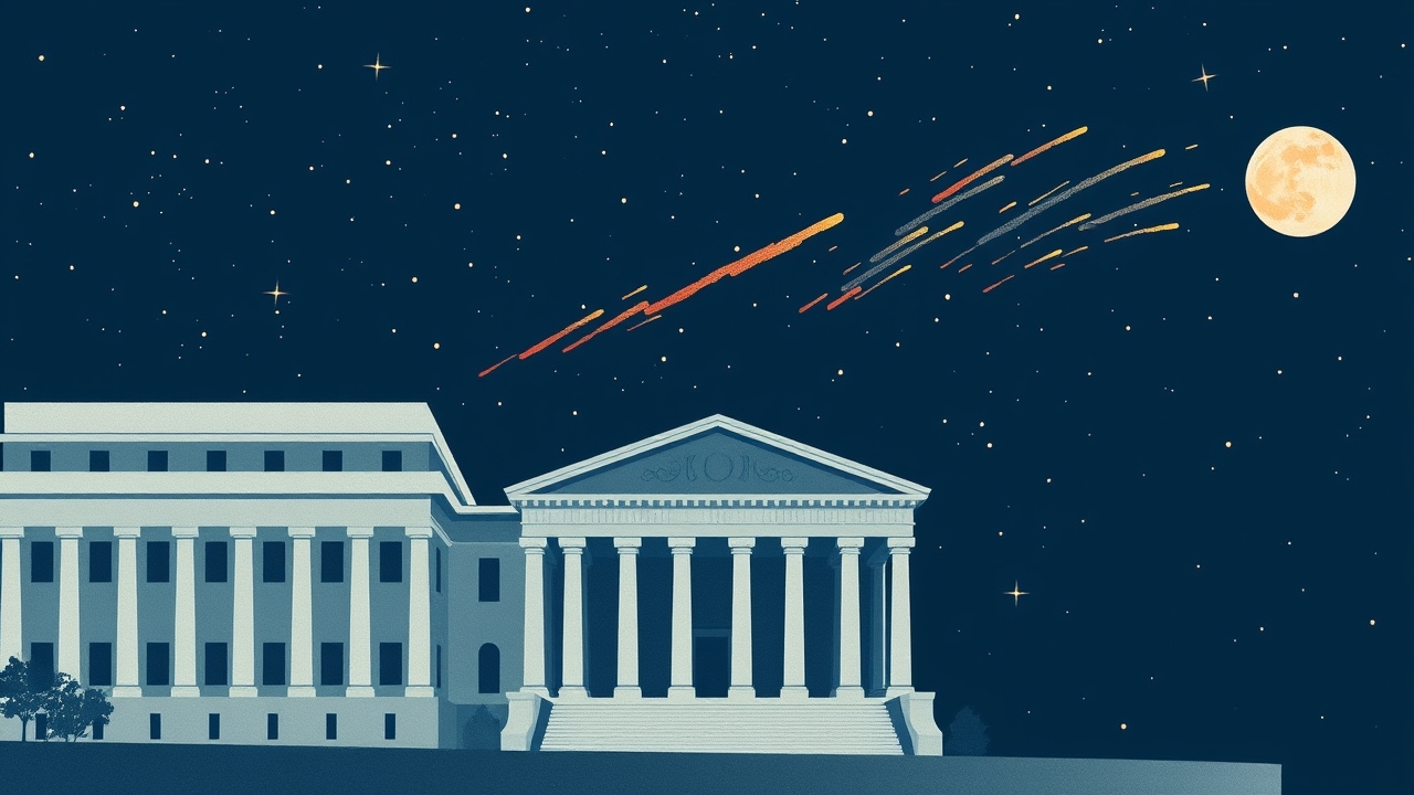 Abstract editorial illustration accompanying: 2026 Meteor Shower Guide: Why This Year Is One of the Best in Recent Memory